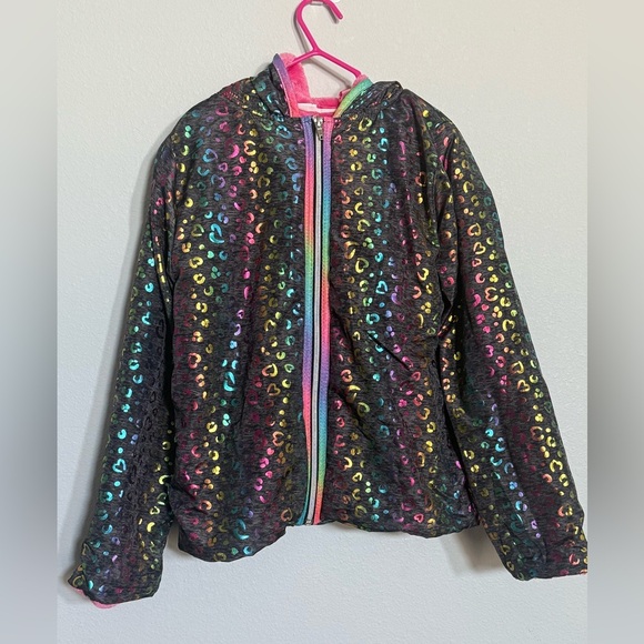 Penelope Mack Multicolor Leopard Print Kids Puffer Jacket - Picture 1 of 3